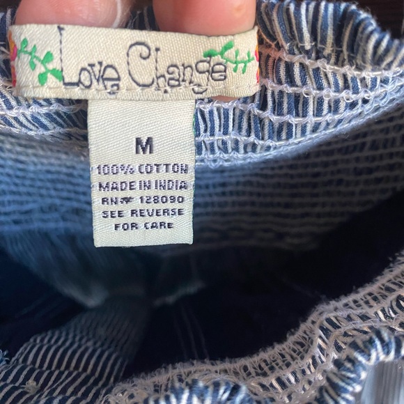 Navy and White Striped Strapless Top - Picture 4 of 4